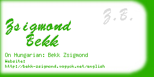 zsigmond bekk business card